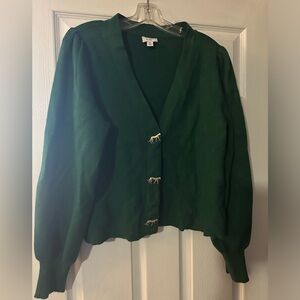 Crown and Ivy size xl cardigan with gold leopard buttons. Worn once.